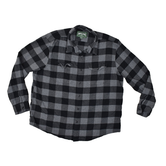 American Eagle Outfitters Men's Flannel Button Shirt Black Gray Plaid Size XXL - Picture 1 of 8